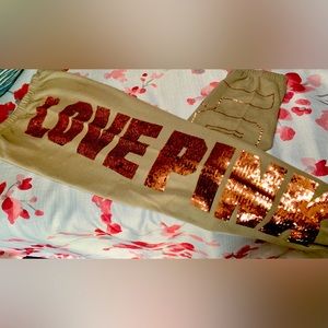 Xs Victoria’s Secret sweats.